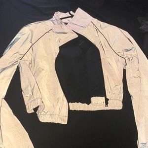 Reflective cropped jacket